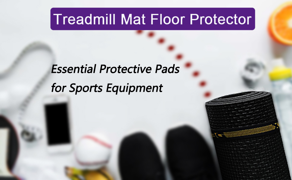 Захисний килимок під бігову доріжку та велотренажер, прогумований килим для фітнес-обладнання (120x60 см)