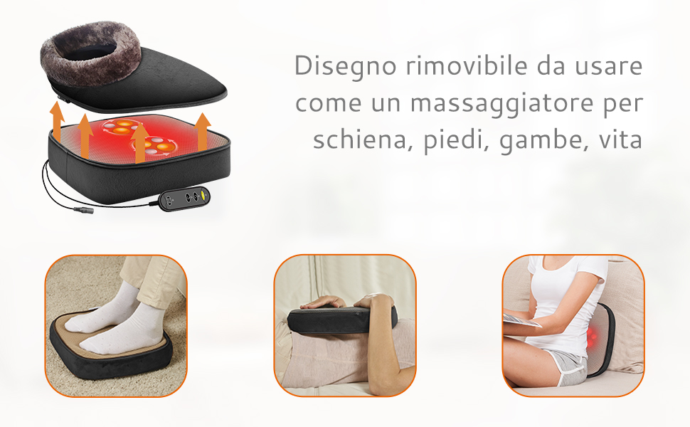 Масажер для ніг Snailax Shiatsu 2-в-1 з теплом, електричний