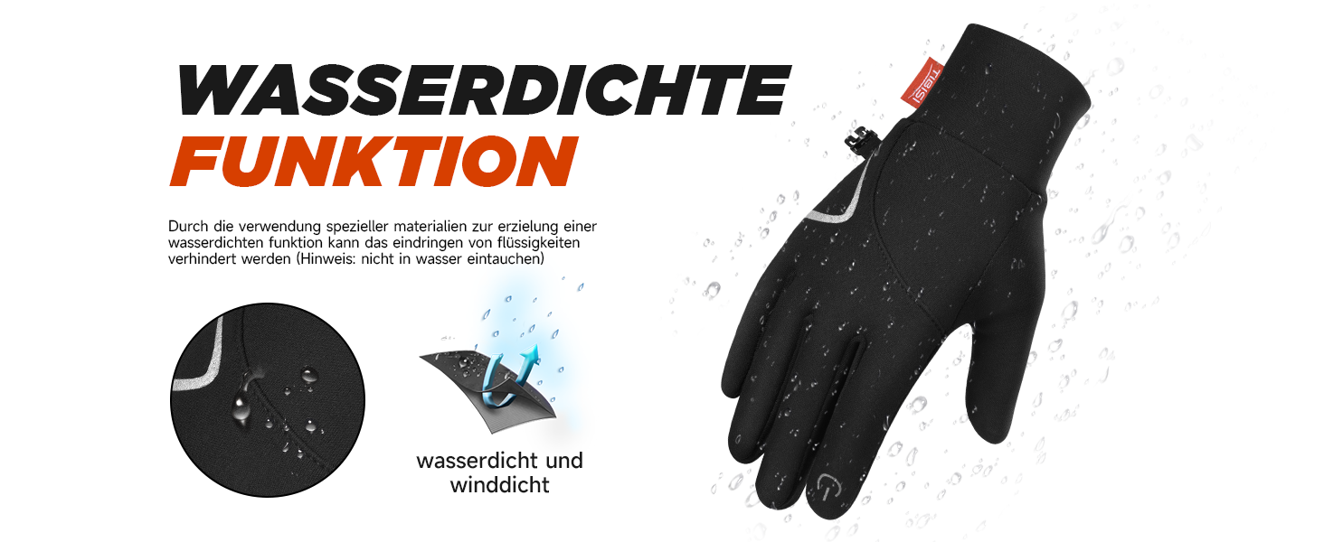 Зимові рукавички Benirap для чоловіків та жінок, вітрозахисні, з підтримкою сенсорного екрану, неслизькі, спортивні, теплі, для активного відпочинку, їзди на велосипеді, бігу, прогулянок з собакою. Чорний колір, модель TM01