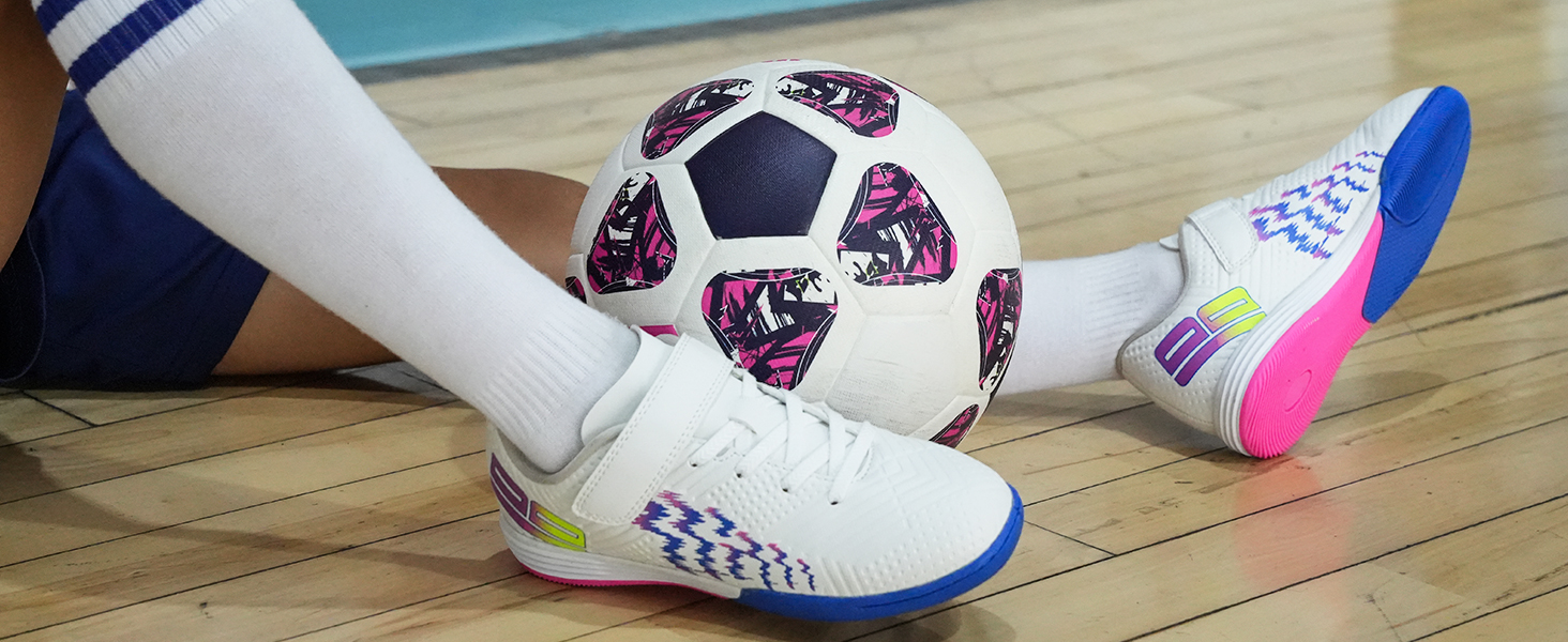 Дитячі футзальні кросівки JABASIC для залу (28 EU, білий/темно-синій)