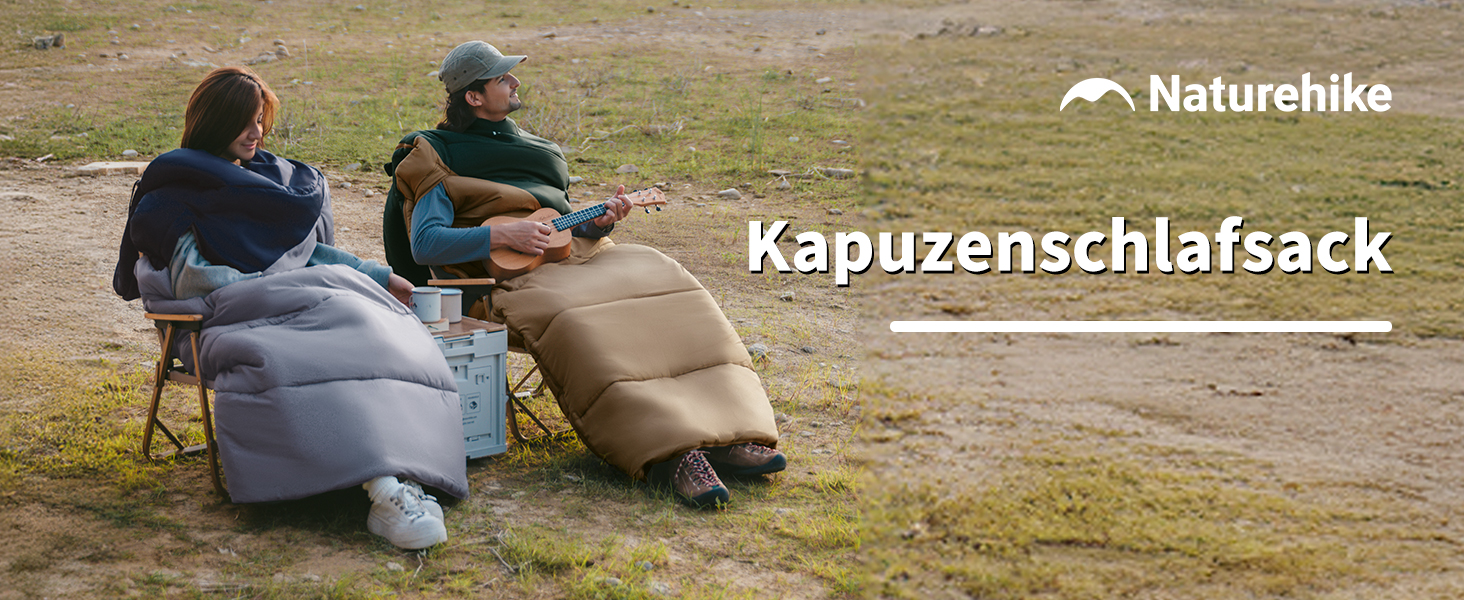Спальний мішок Naturehike з капюшоном, ковдровий, для кемпінгу, легкий та зручний, ідеальний для відпочинку на природі та подорожей, зелений (7~11°C)