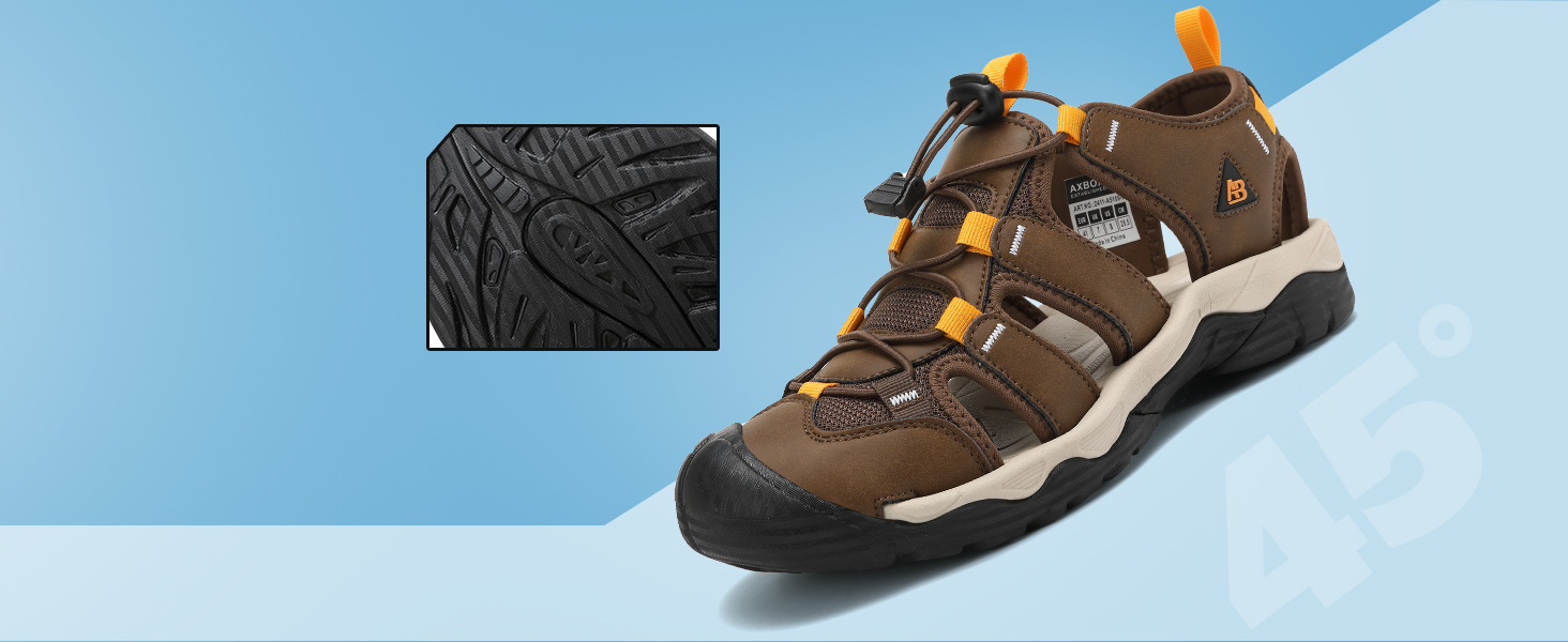 Чоловічі сандалі AX BOXING для трекінгу та спорту, коричневі, розмір 44 EU