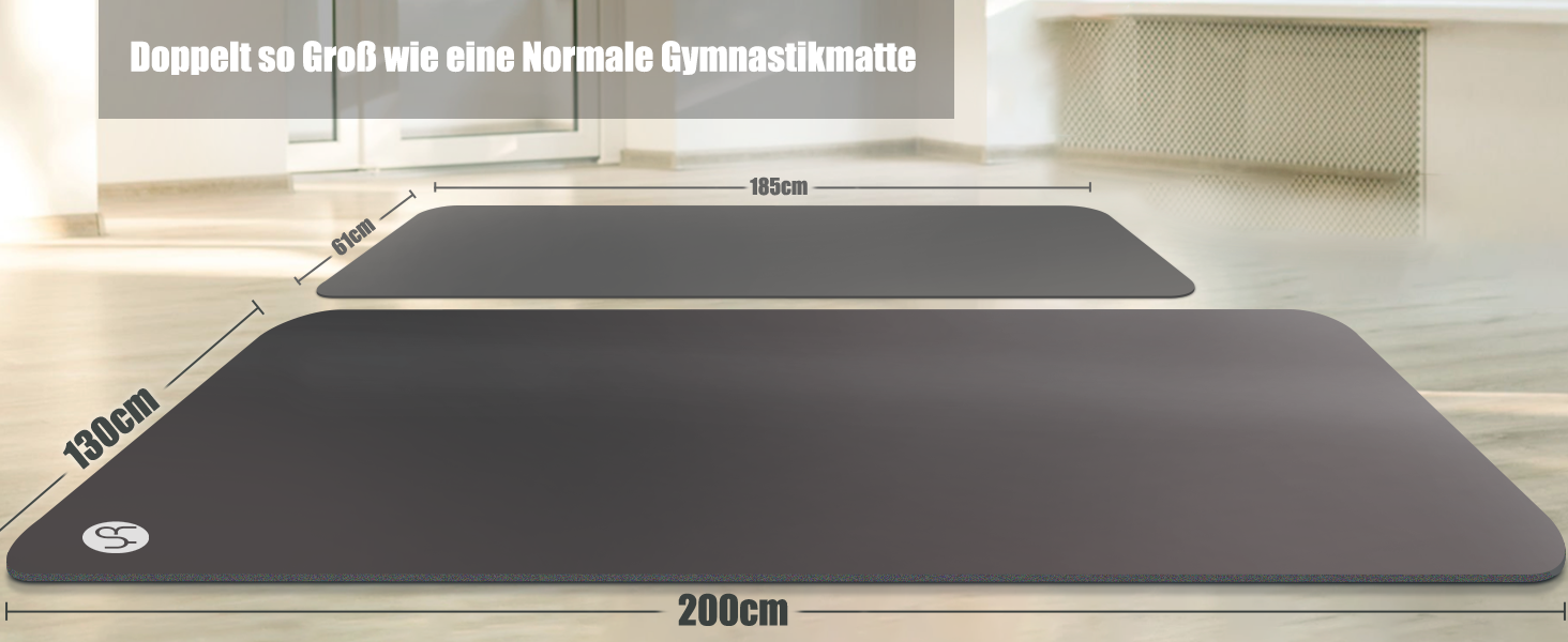 Йога мат RYTMAT XXL 200x130 см: фітнес килимок для йоги, фітнесу, занять з дітьми та літніми людьми, товщина 10/15/20 мм, бірюзовий