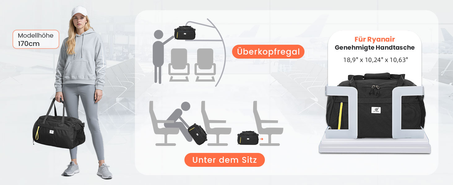 Спортивна сумка SKYSPER 35L з відділенням для взуття та мокрих речей - для фітнесу, тренувань, подорожей, чорна