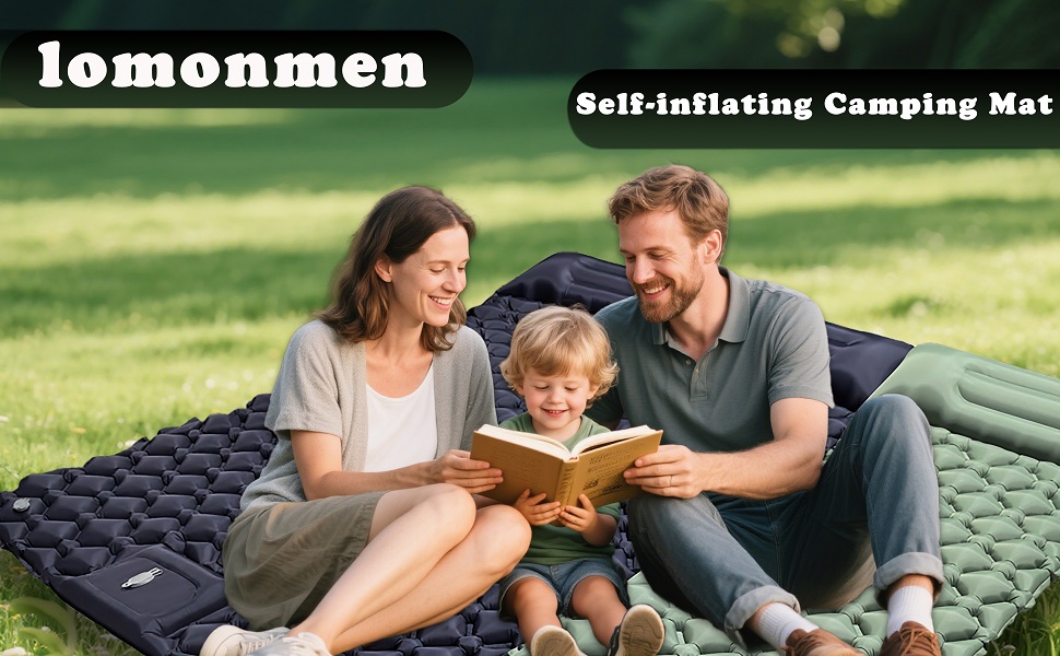 Каремат самонадувний Lomonmen Isomatte для кемпінгу, подорожей та відпочинку на природі (Marineblau)