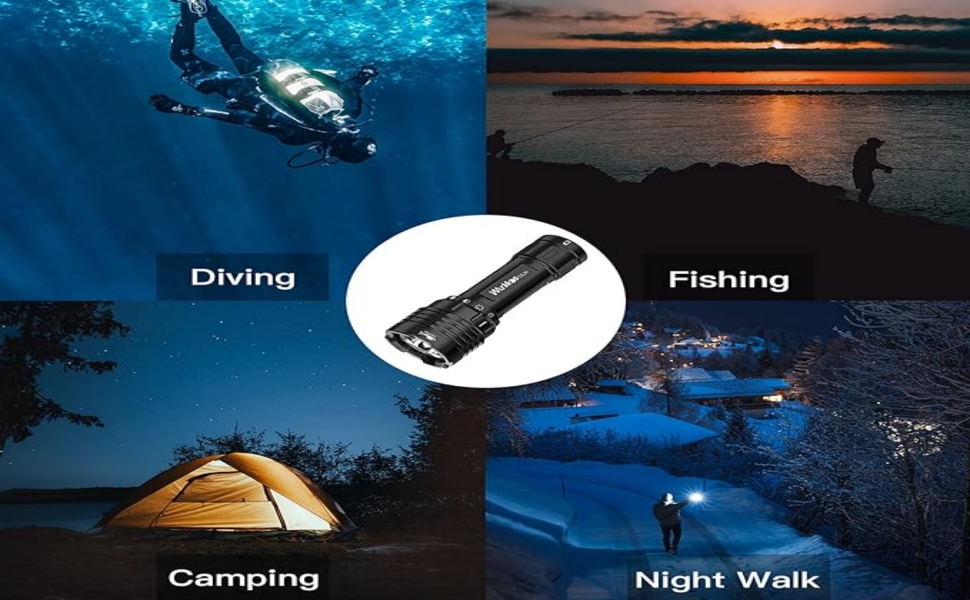 Підводний ліхтар для дайвінгу, професійний, 150м, водонепроникний IPX8, регулювання яскравості, LED L2, для підводного плавання