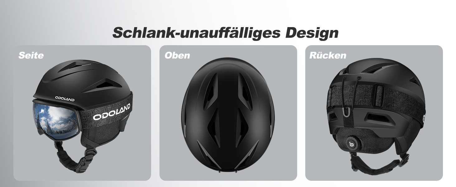 Шолом для лижного спорту та сноуборду Odoland з маскою, білий, регульований, 57-59 см