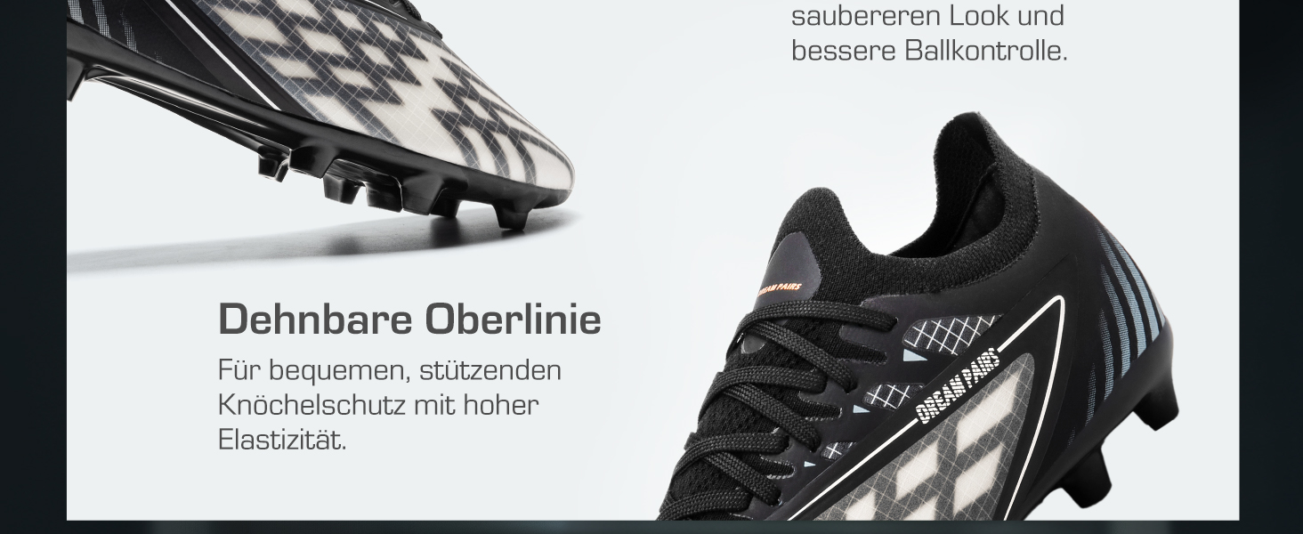 Футбольні бутси DREAM PAIRS для чоловіків, професійні, зі штирями, для гри на траві, чорно-білі, 39 EU