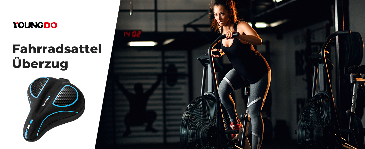 Накидка на сидіння велосипедне, гелеве, ергономічне, з дощем, для жінок та чоловіків (блакитне, широке)