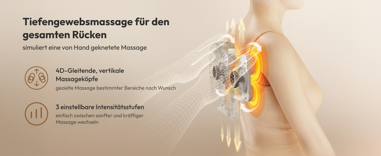 Масажний накид на сидіння з підігрівом та 3D масажем, Shiatsu масажер для спини, Romm V-WMB01