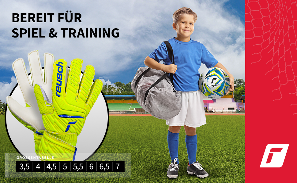 Воротарські рукавички Reusch Attrakt Solid Junior для дітей 5-16 років | Жовто-синій/Білий колір