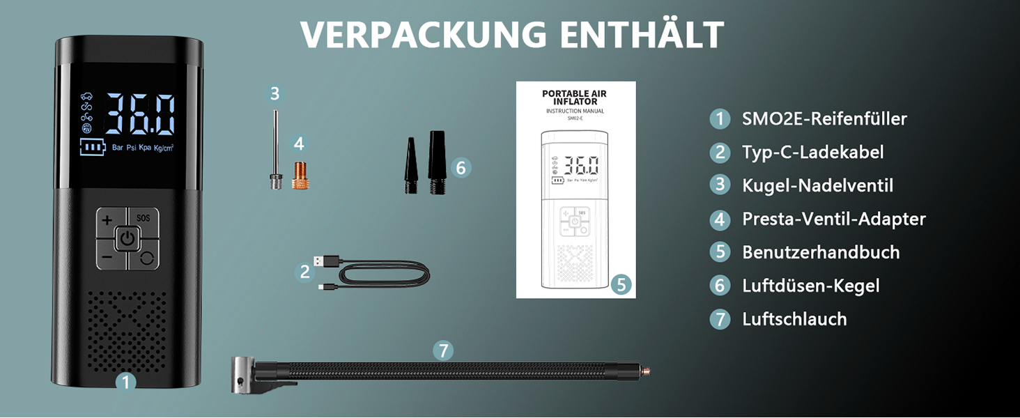 Електричний компресор для шин SERVOMASTER: велосипед, авто, мото, м'ячі. Акумуляторний, 150 PSI, з усіма насадками.