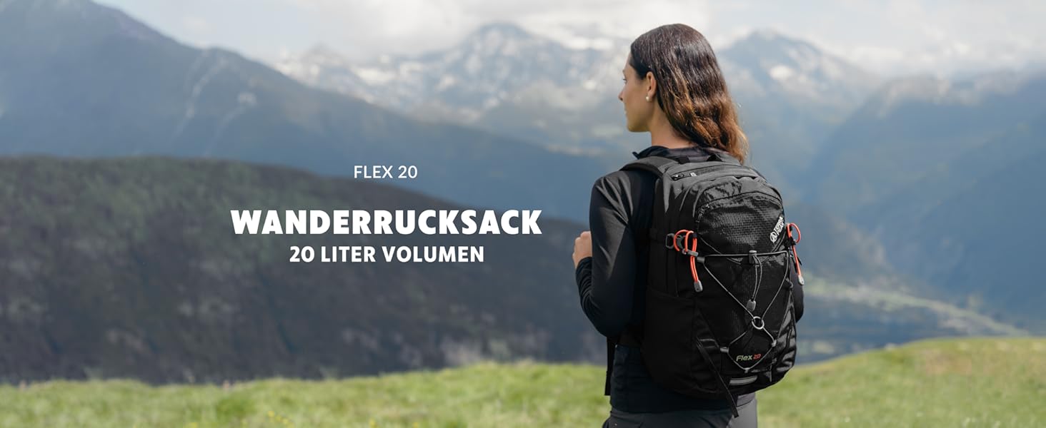 Туристичний рюкзак 20 л Flex 20 Premium з вентиляцією спини, питною системою та дощовиком – трекінговий рюкзак з дихаючого 3D Air Mesh поліестеру, для походів, з поясним ременем, темно-червоний