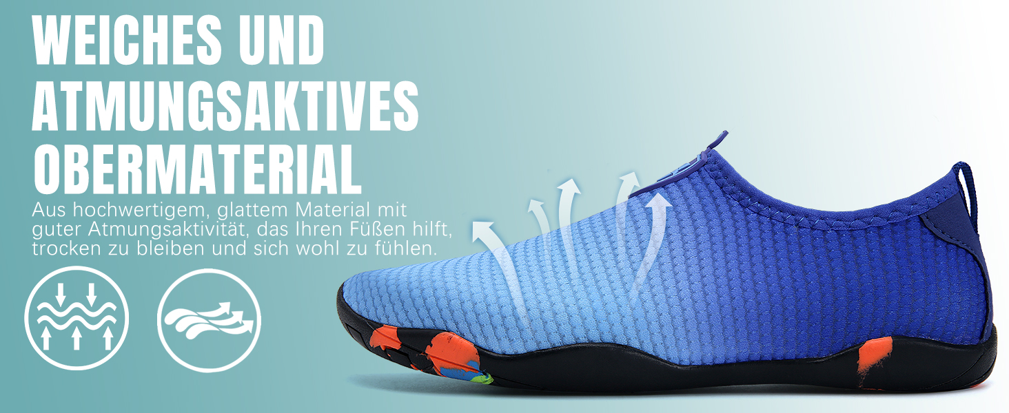 Водні шкарпетки для плавання та серфінгу WateLves: чоловічі та жіночі, швидко сохнуть, унісекс, блакитні, 38 EU