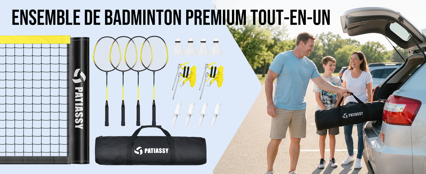 Мережа для бадмінтону професійна, нейлон, для вулиці та залу