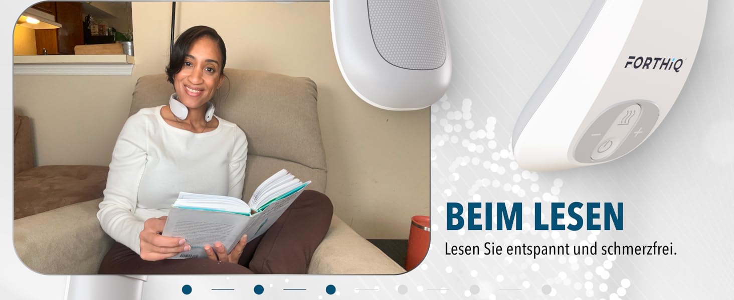 FORTHiQ Масажер для шиї з підігрівом, електричний масажер для шиї, 15 рівнів, портативний, 2025 Edition