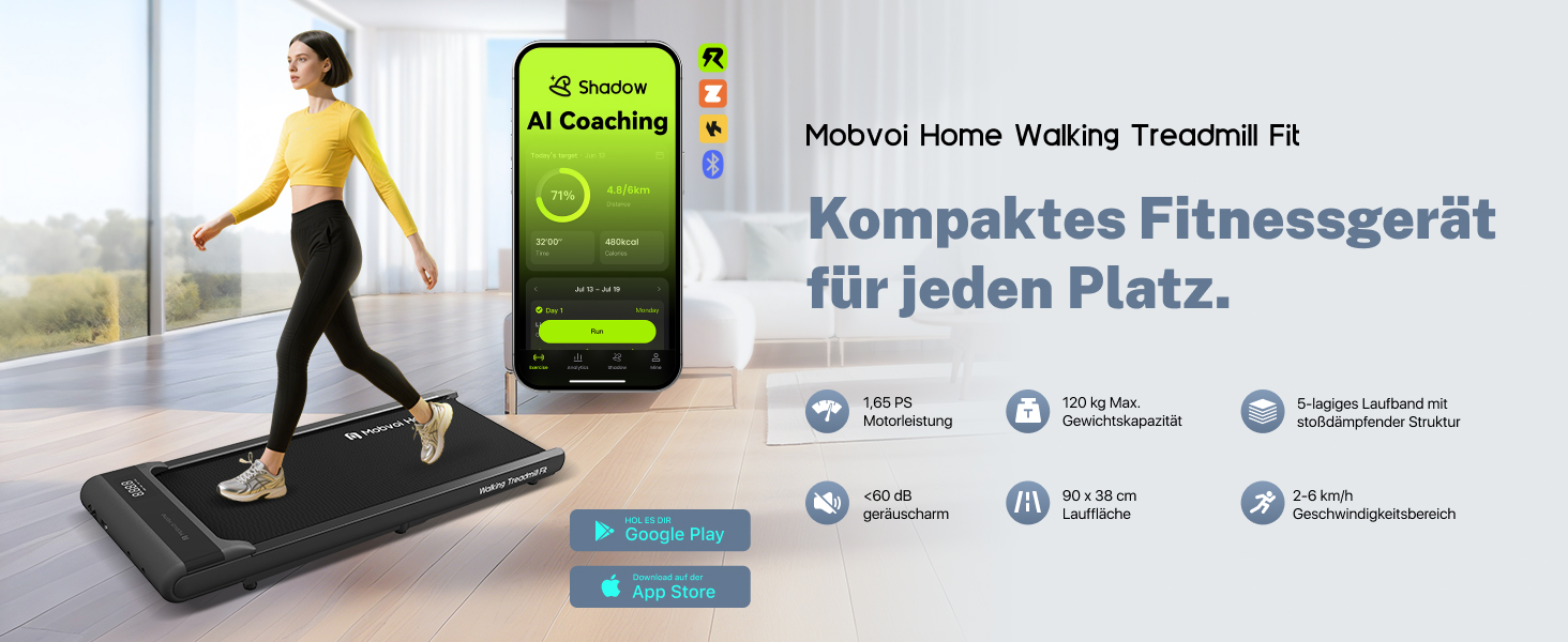 Walking Pad Fit: Компактний біговий тренажер для дому та офісу від Mobvoi (TicSports)