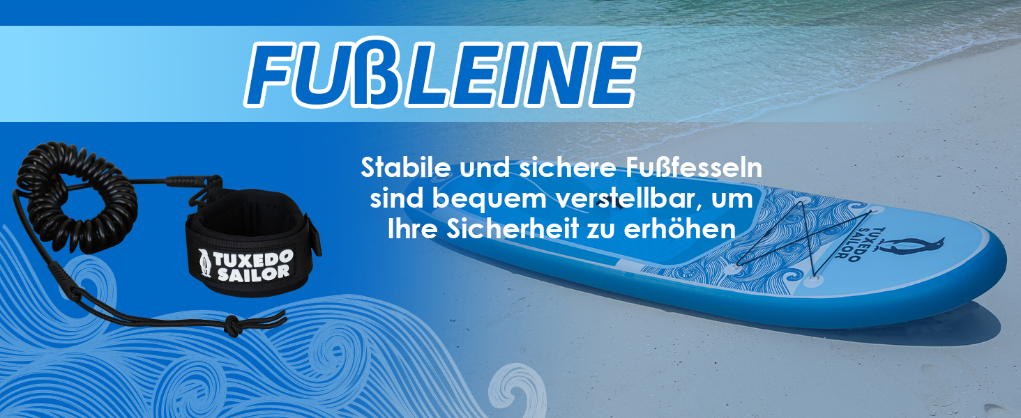 Надувний SUP борд Tuxedo Sailor Stand Up Paddle Board з аксесуарами, для дорослих та підлітків, блакитний та жовтий