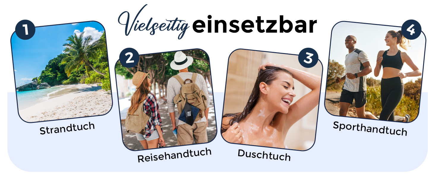 Набір мікрофібрових рушників LEGITH – швидковисихаючі та компактні для подорожей, пляжу, спорту та кемпінгу (3 розміри: 160x80 см, 120x60 см, 80x40 см) – економія місця