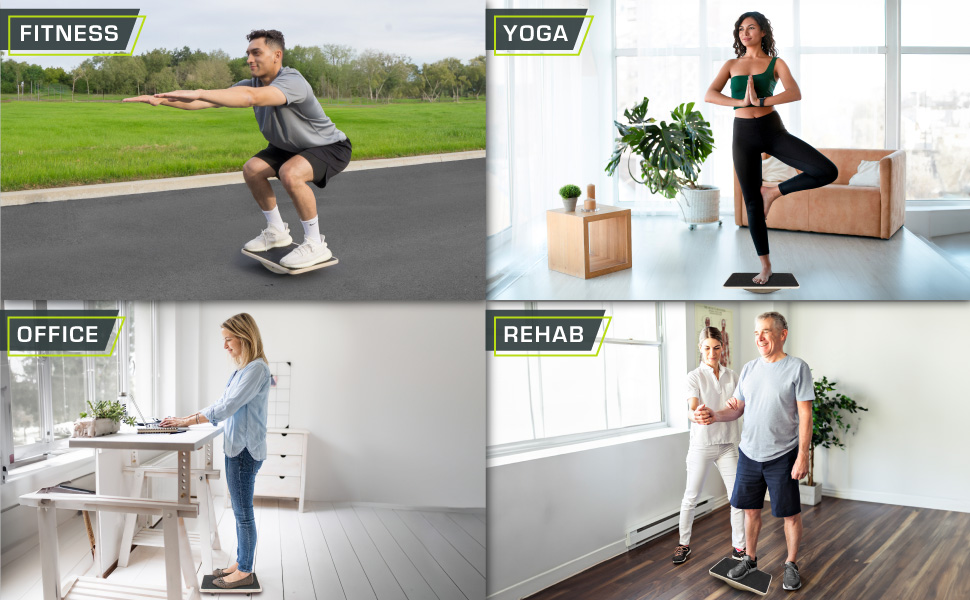 Дерев'яна баланс-дошка, неслизька поверхня, для тренування корпусу та гомілковостопного суглоба