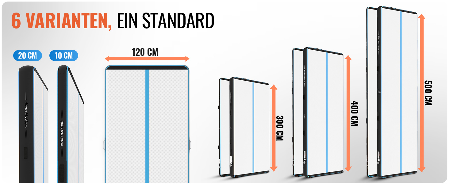 Airtrack мат для гімнастики надувний 3/4/5м, 120см, 10/20см, з електронасосом, ремонтним набором та сумкою 400x120x20см