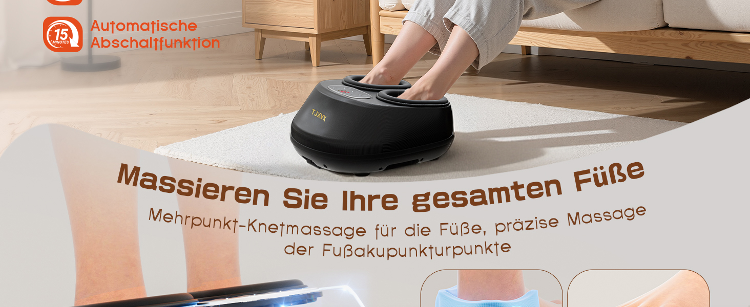 Електричний масажер для ніг Shiatsu з пультом дистанційного керування, компресією повітря, функцією підігріву, декількома режимами, для офісу та дому, підходить до 46 розміру EU
