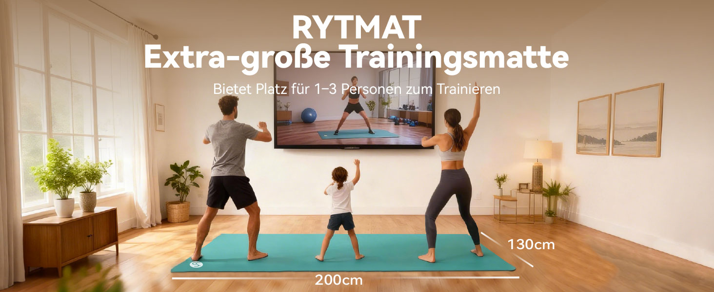 Килимок для йоги XXL 200x130 см: фітнес-мат з NBR, товщина 20/15/10 мм. Підходить для йоги, фітнесу, занять з дітьми та для людей похилого віку. Зелений, товщина 20 мм