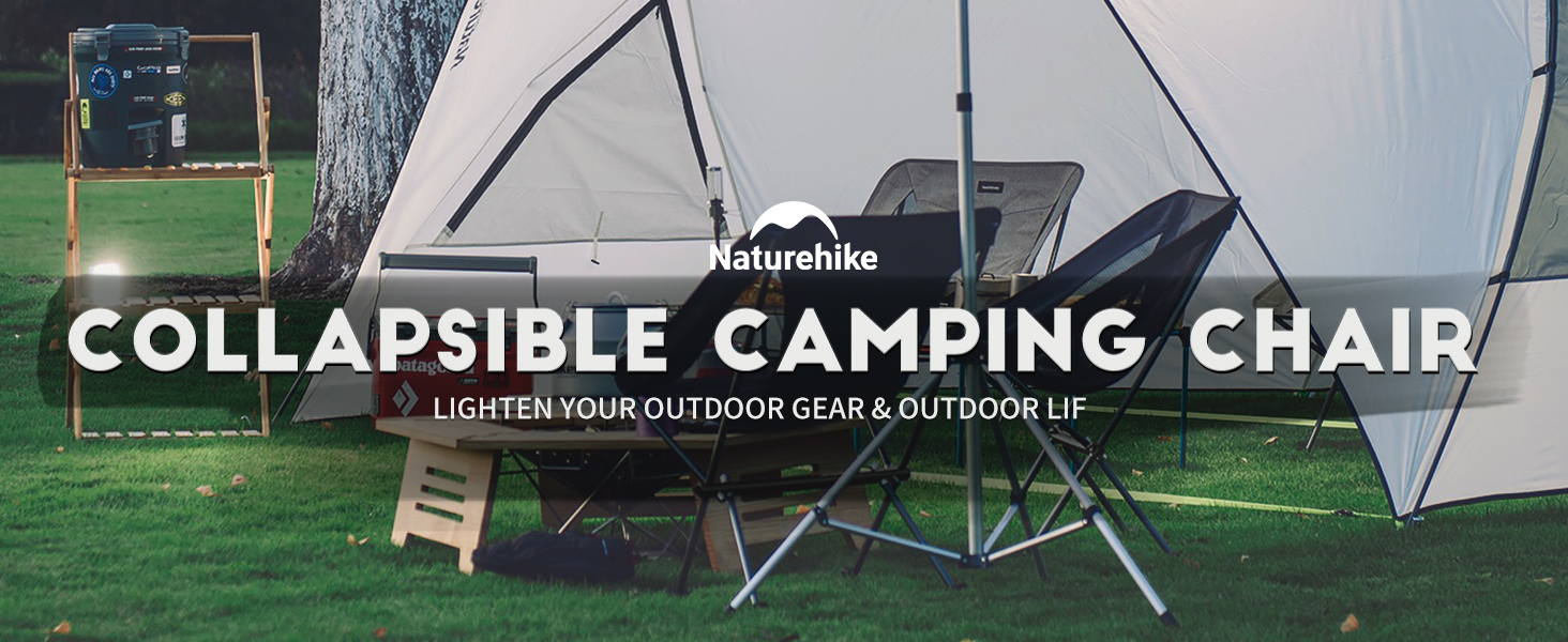 Складний туристичний стілець Naturehike - легкий, для кемпінгу, риболовлі, пікніків та хайкінгу (чорний)