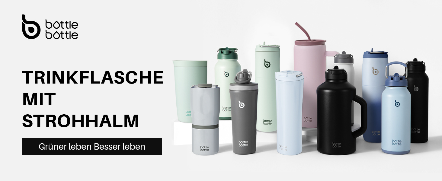 Термобутилка BOTTLE BOTTLE 680 мл з трубочкою, кришкою та ручкою, спортивна нержавіюча пляшка для води, подвійні стінки, герметична, для спорту, подорожей, тренажерного залу