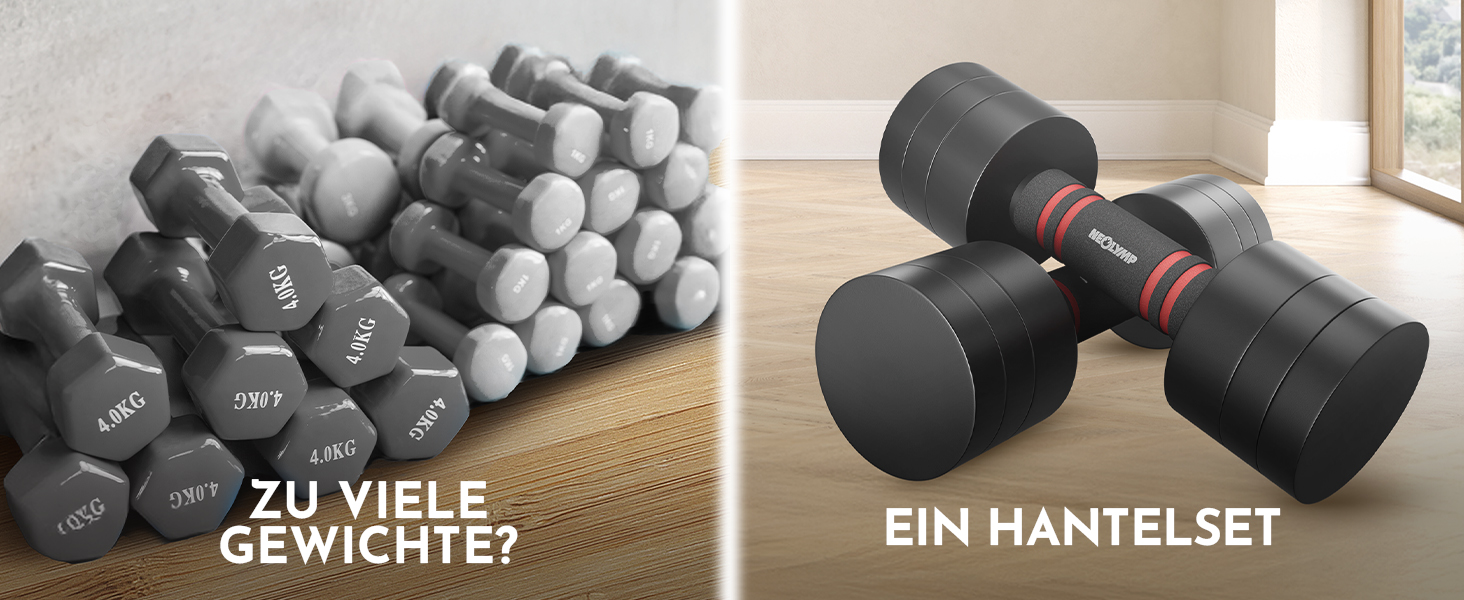 Набір гантелей Neolymp 2шт, регульовані 1,75-10 кг – сталеві гантелі, компактний набір, пінопластова ручка, чорний хром, 2 x 1,75 - 5 KG