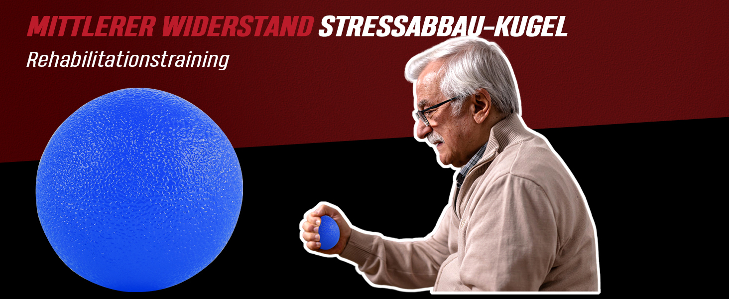 FitBeast Набір для тренування рук (5 шт.): підручник для підручників, фінгердехнер, м'яч для хвата та м'яч для зняття стресу, темно-синій