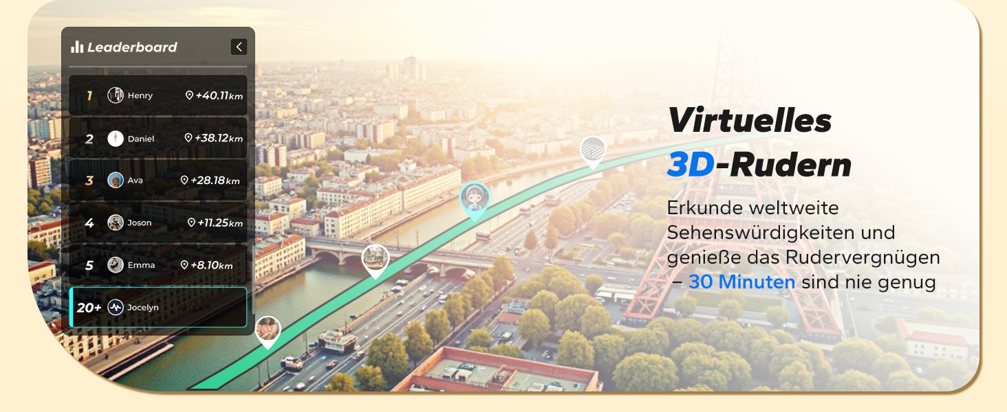 Гребний тренажер MERACH R15B2 для дому, складаний, з магнітним гальмом, тихий, з додатком, подовжені рейки, ручне регулювання