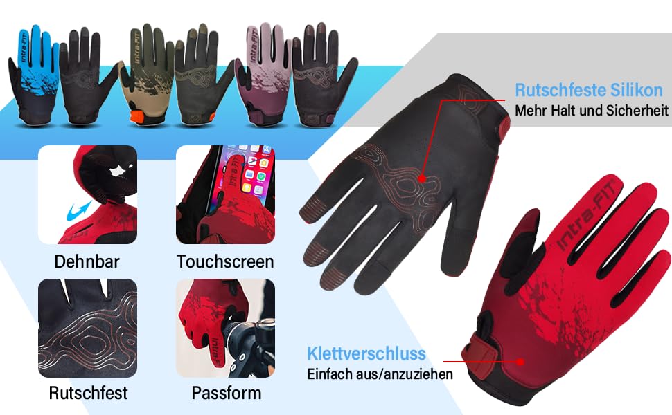 Рукавички для велосипеда, чоловічі та жіночі, сенсорні, дихаючі, легкі, для шосейних велосипедів, Outdoor, блакитні