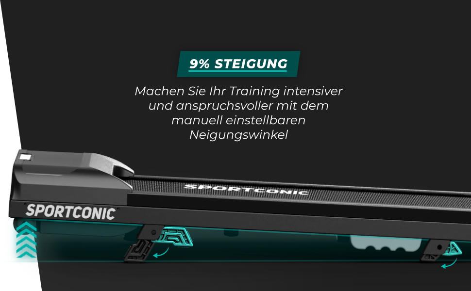 Біговий тренажер Sportconic складний - Walking Pad з нахилом та пультом дистанційного керування. Тиха фітнес-машина для дому, офісу та тренувань (1-6 км/год)