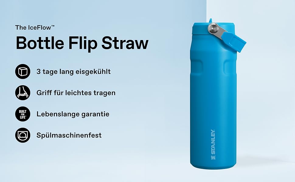 Термопляшка STANLEY 1913 IceFlow Bottle Twist Flip 0.47L, Peach Rose — вакуумна пляшка для напоїв