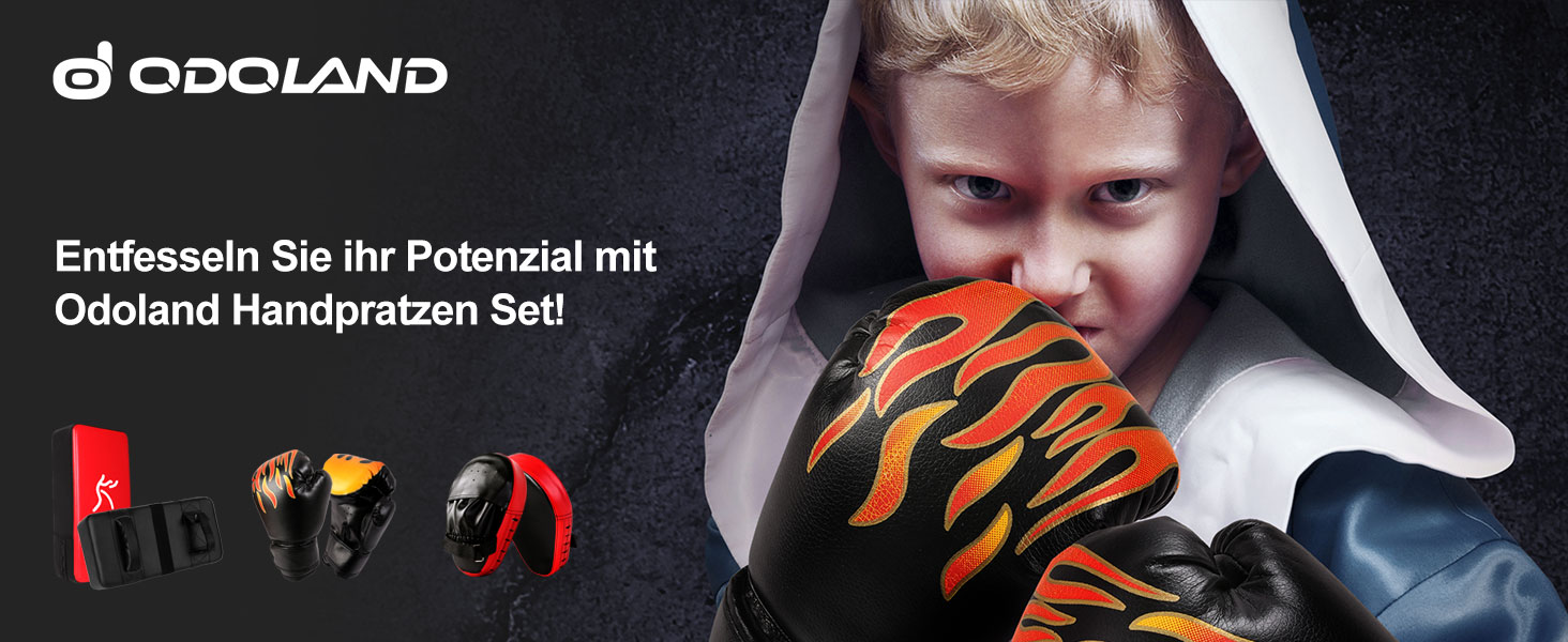 Набір рукавичок для боксу Odoland з PU наповнювачем, 6oz - для боксу, кікбоксингу, тайського боксу, тренувань