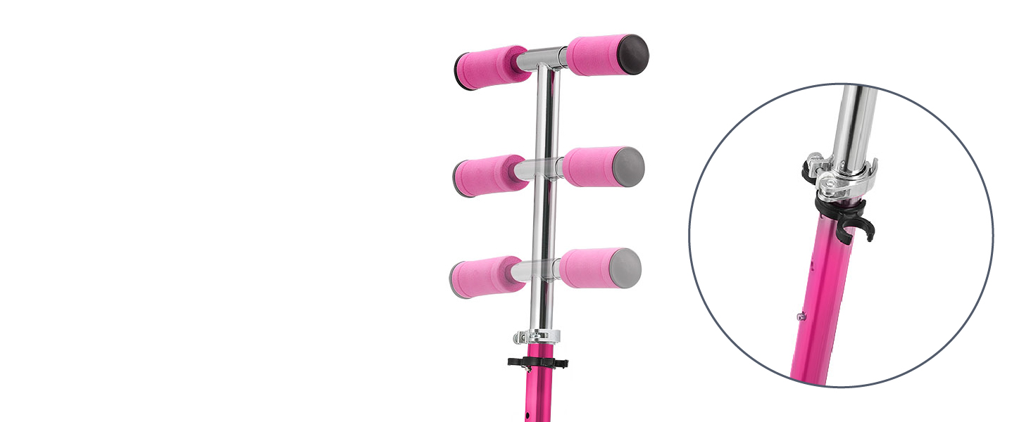 Самокат ArtSport Cityroller Big Wheel 205мм, рожевий - дитячий самокат від 3 років, до 100 кг, складаний, з регульованою висотою