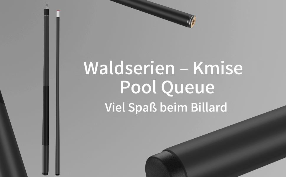 Набір для більярду Kmise Pool-Stick Set: професійний кий для більярду, 147 см, чорний. Підходить для гри вдома, в барі та в клубі.