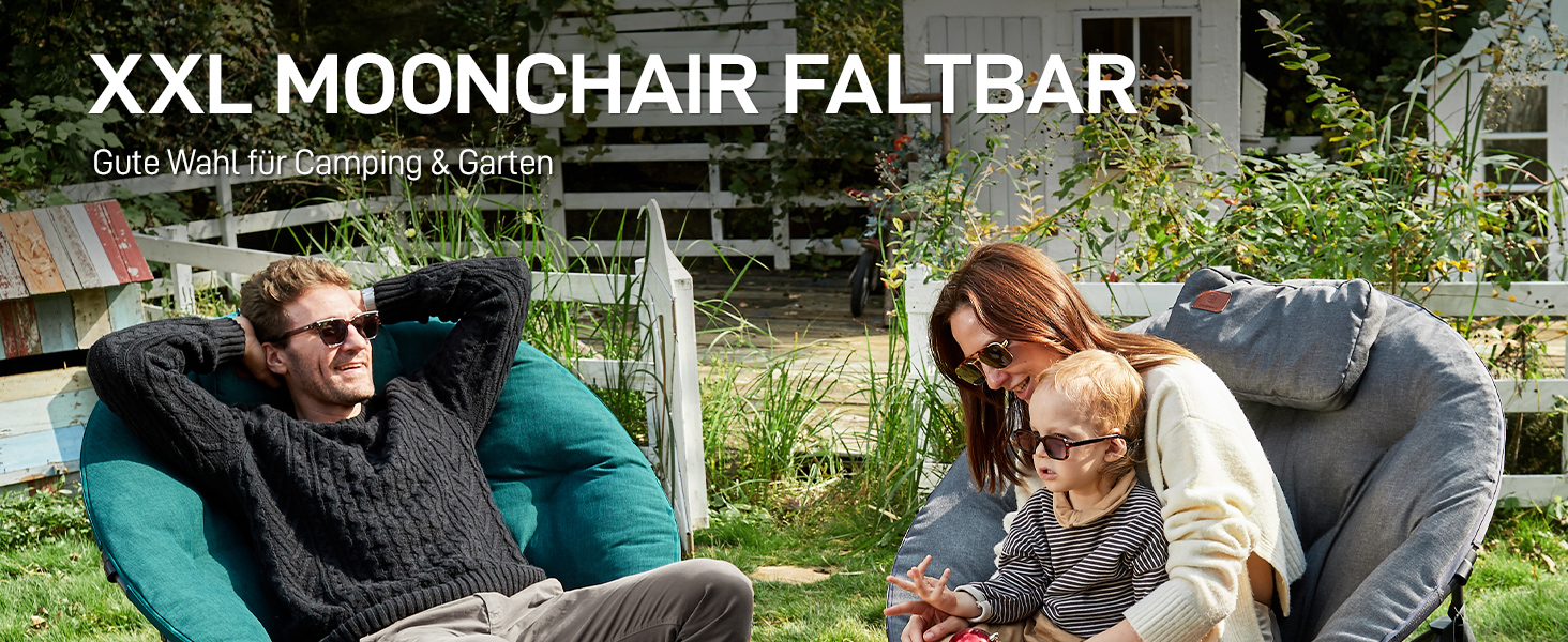 Крісло для кемпінгу EVER ADVANCED Luxus Moonchair XXL: широке, з подушкою, 150 кг, сіре