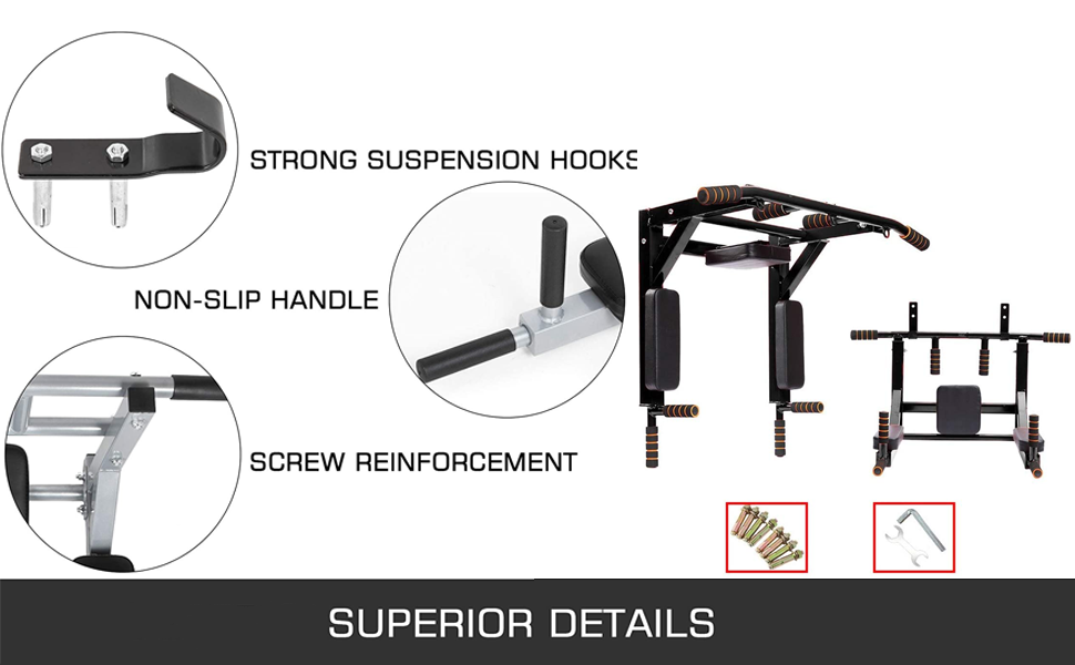 Кільцева штанга для підтягувань на стіну MAXSTRENGTH, турнік для дому, фітнес-обладнання