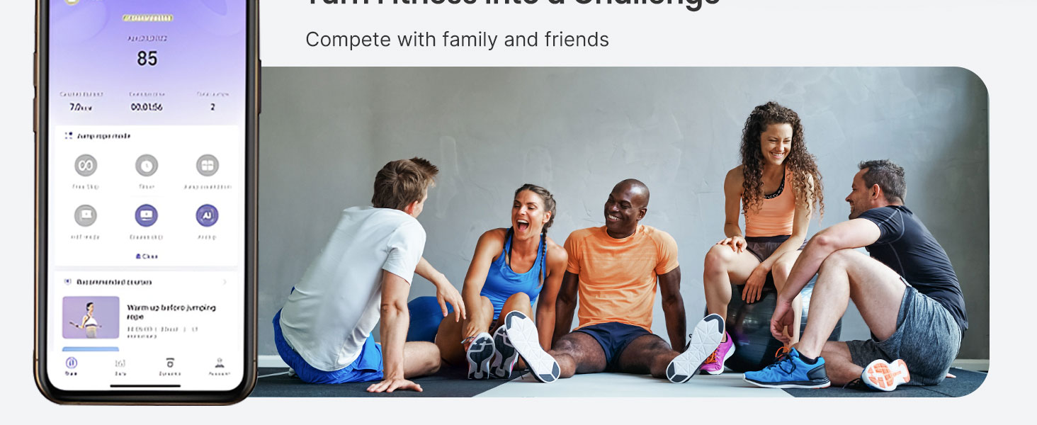 Скакалка Fitdays з лічильником, розумний вантажний канат для тренувань, регульований канат для початківців та професіоналів, Jump Rope з аналізом даних через APP, підрахунок калорій