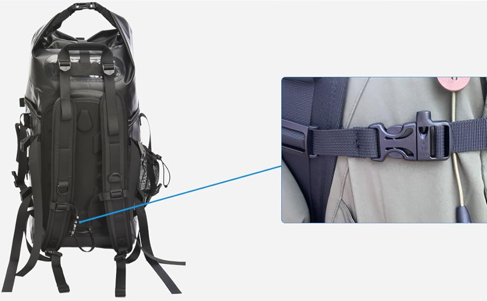 Водонепроникний рюкзак 35L для каякінгу, рафтингу та пляжу (Чорний)