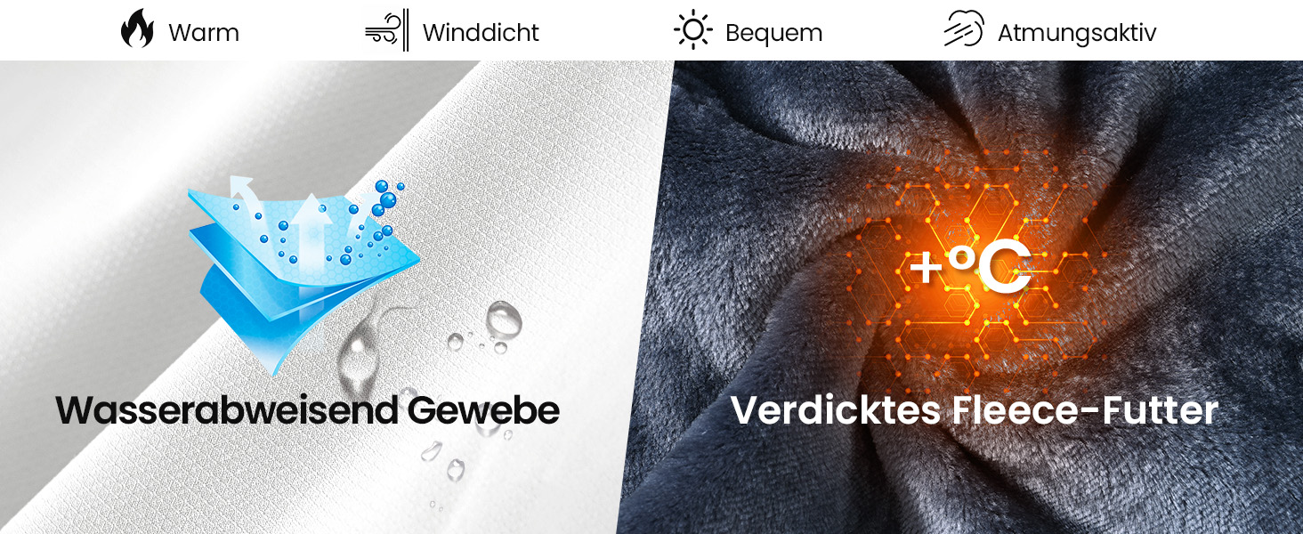 Спортивна куртка Rdruko для чоловіків: тепла зимова куртка, сноубордистська куртка з флісовою підкладкою, водонепроникна функціональна куртка для активного відпочинку та походів з капюшоном, колір білий