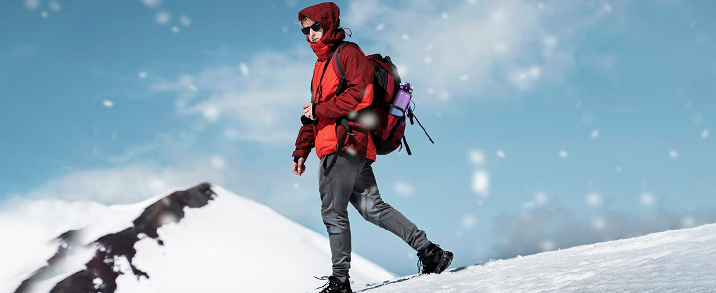 Термопляшка Vikaster 500 мл, нержавіюча сталь, без BPA, для спорту, подорожей та фітнесу, чорно-винна