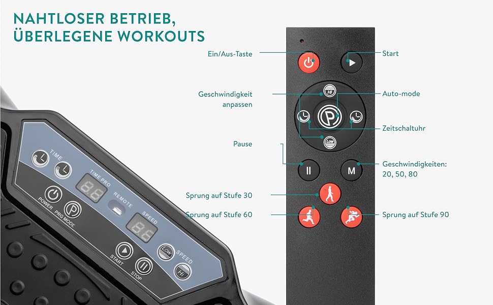 Платформа вібрації Navaris для всього тіла - тренажер для дому, фітнес-платформа для пресу, ніг та сідниць - спортивний тренажер з гумками