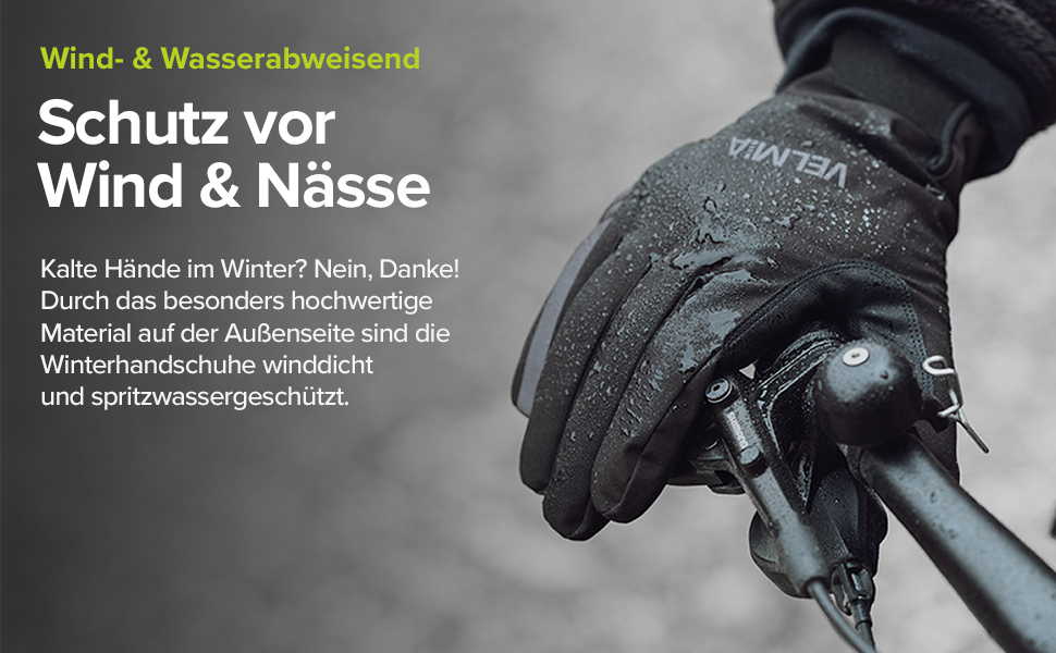 VELMIA Рукавички для велосипеда зимові водонепроникні для чоловіків та жінок теплі спортивні рукавички для активного відпочинку та бігу
