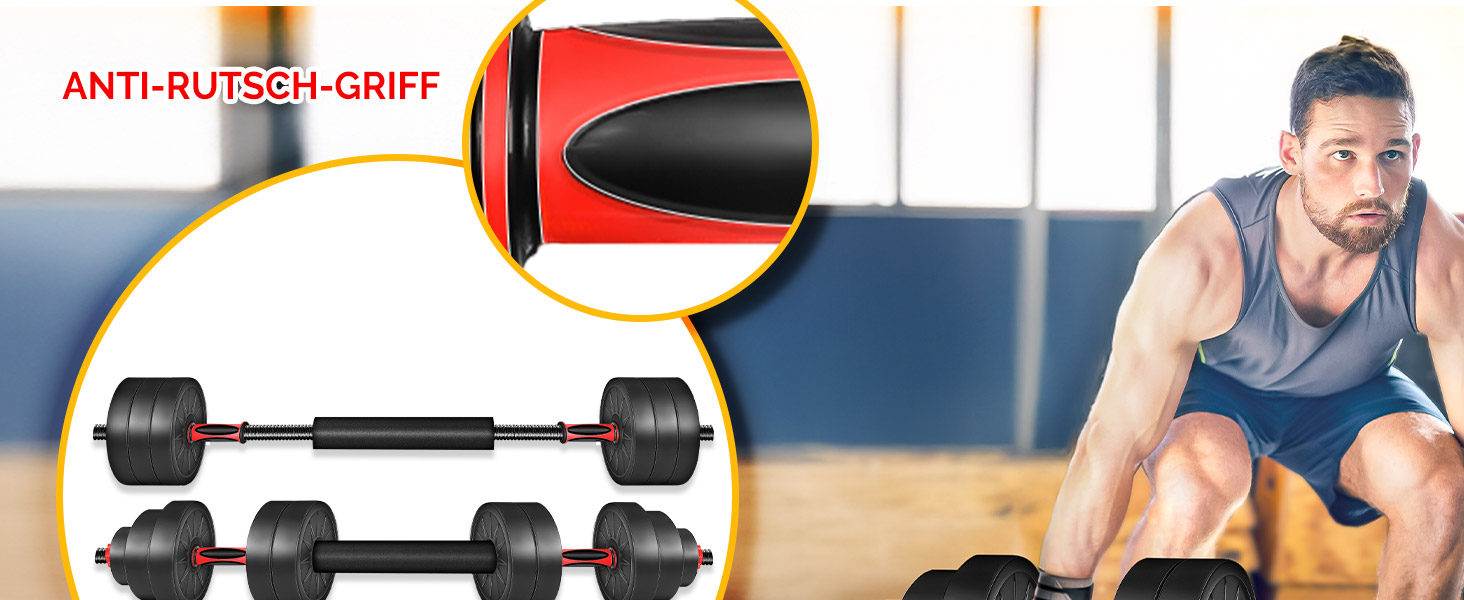 Набір гантелей 2 в 1 Hanteln Set 15-30kg: регульовані гантелі, штанга, з'єднання 30 кг