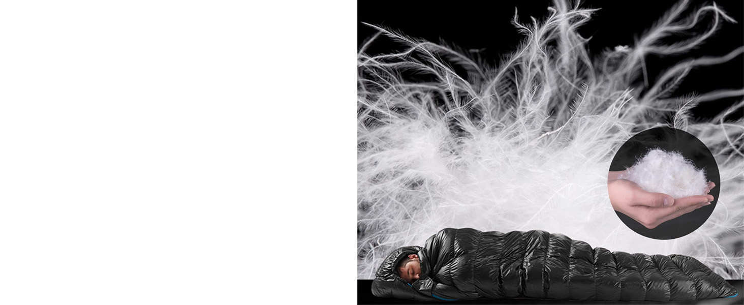 Спальний мішок Naturehike 750FP, 4-сезонний, теплий зимовий, ультралегкий, компактний, з компресійним мішком, CW400-Чорний-M