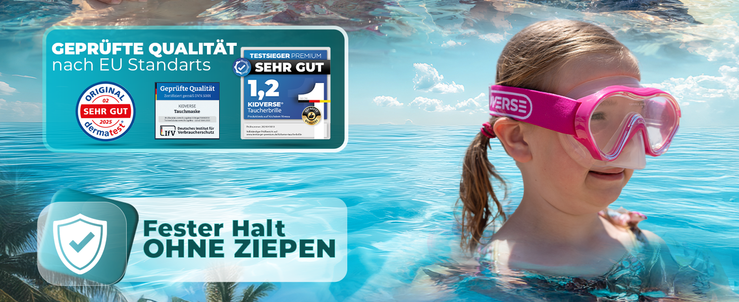 Набір для снорклінгу KIDVERSE для дітей 5-16 років: маска та трубка для плавання - блакитний колір