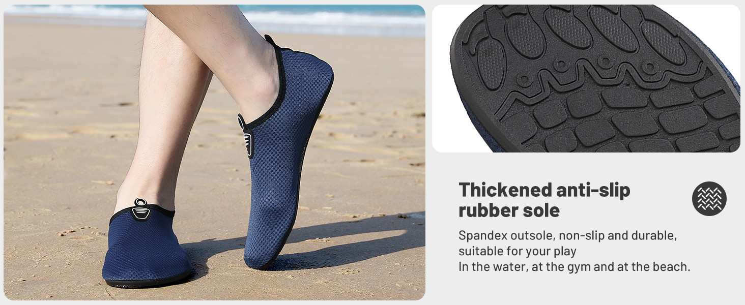 Чоловічі та жіночі аквашузи для плавання та відпочинку на пляжі. Легкі, швидковисихаючі, з антиковзким покриттям. Розмір 41 EU, чорний колір